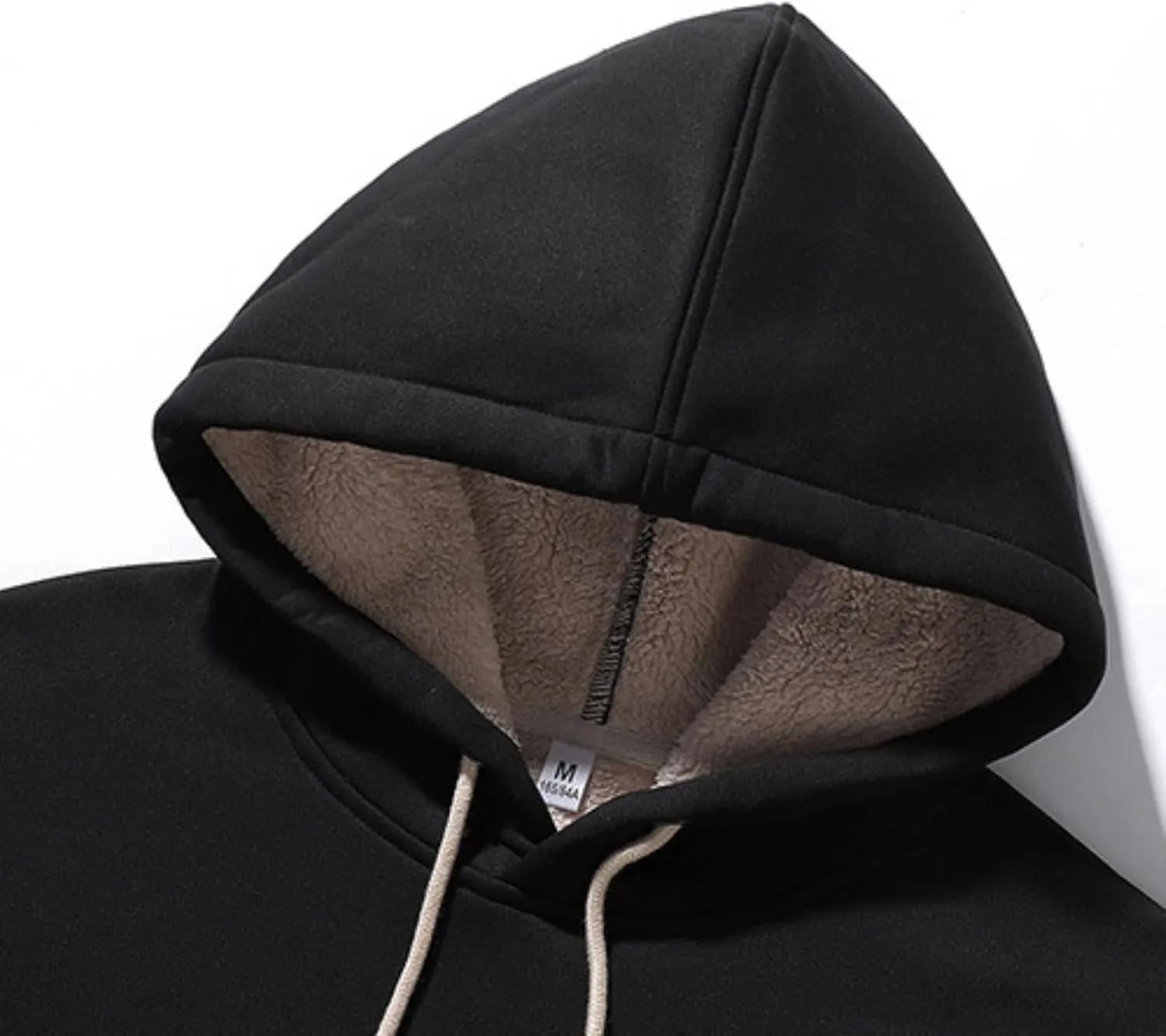 Aobiono Men Women Fleece Sherpa Lined Oversized Hoodie Winter Warm Thermal Fuzzy Pullover Hooded Sweatshirt Fall Thick Comfy
