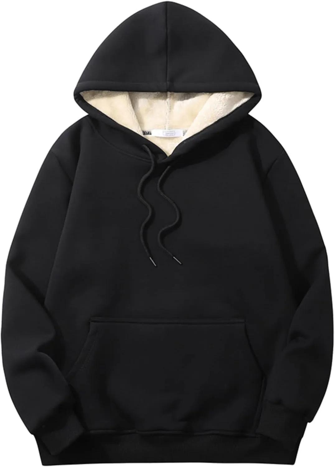 Aobiono Men Women Fleece Sherpa Lined Oversized Hoodie Winter Warm Thermal Fuzzy Pullover Hooded Sweatshirt Fall Thick Comfy