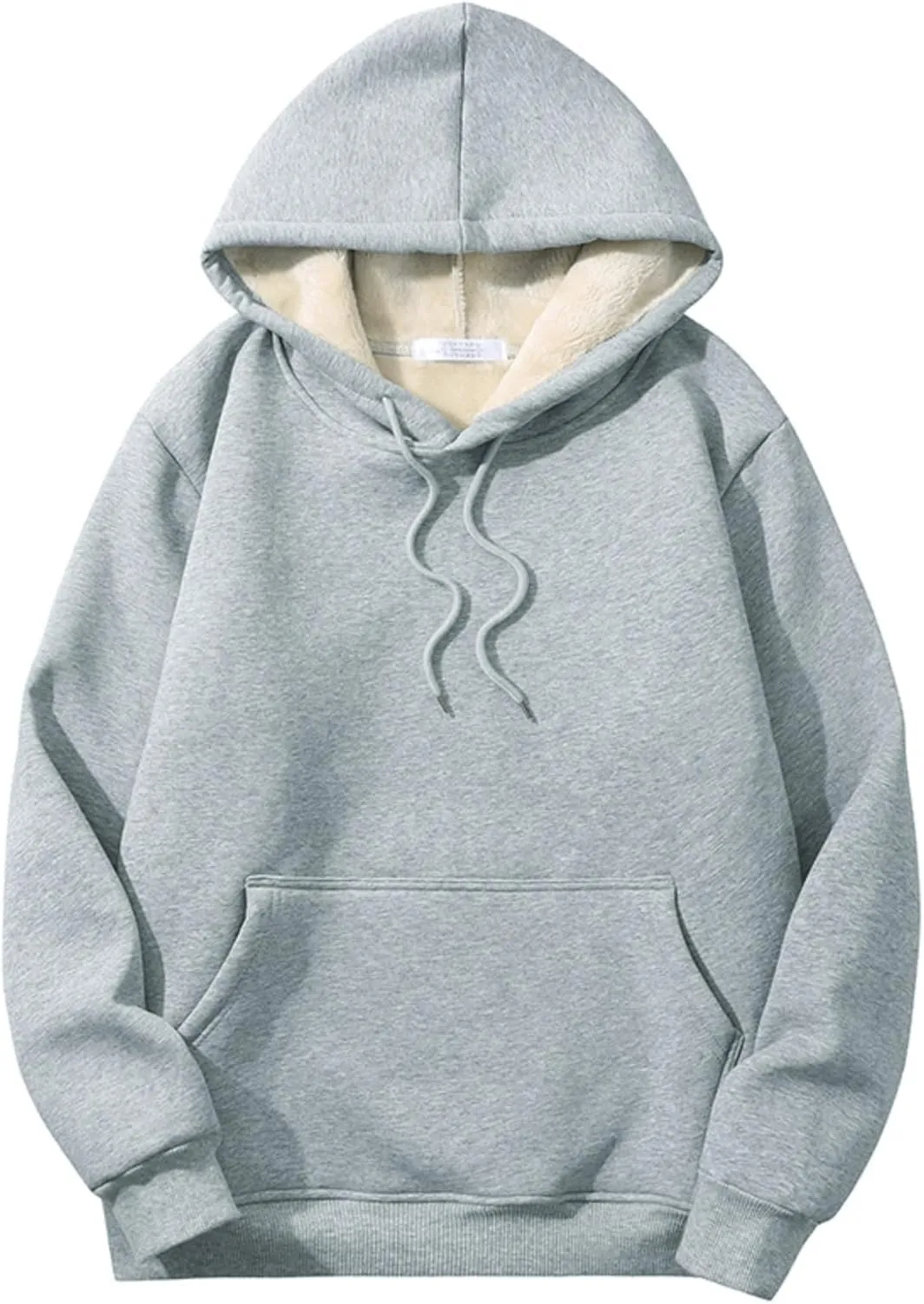 Aobiono Men Women Fleece Sherpa Lined Oversized Hoodie Winter Warm Thermal Fuzzy Pullover Hooded Sweatshirt Fall Thick Comfy