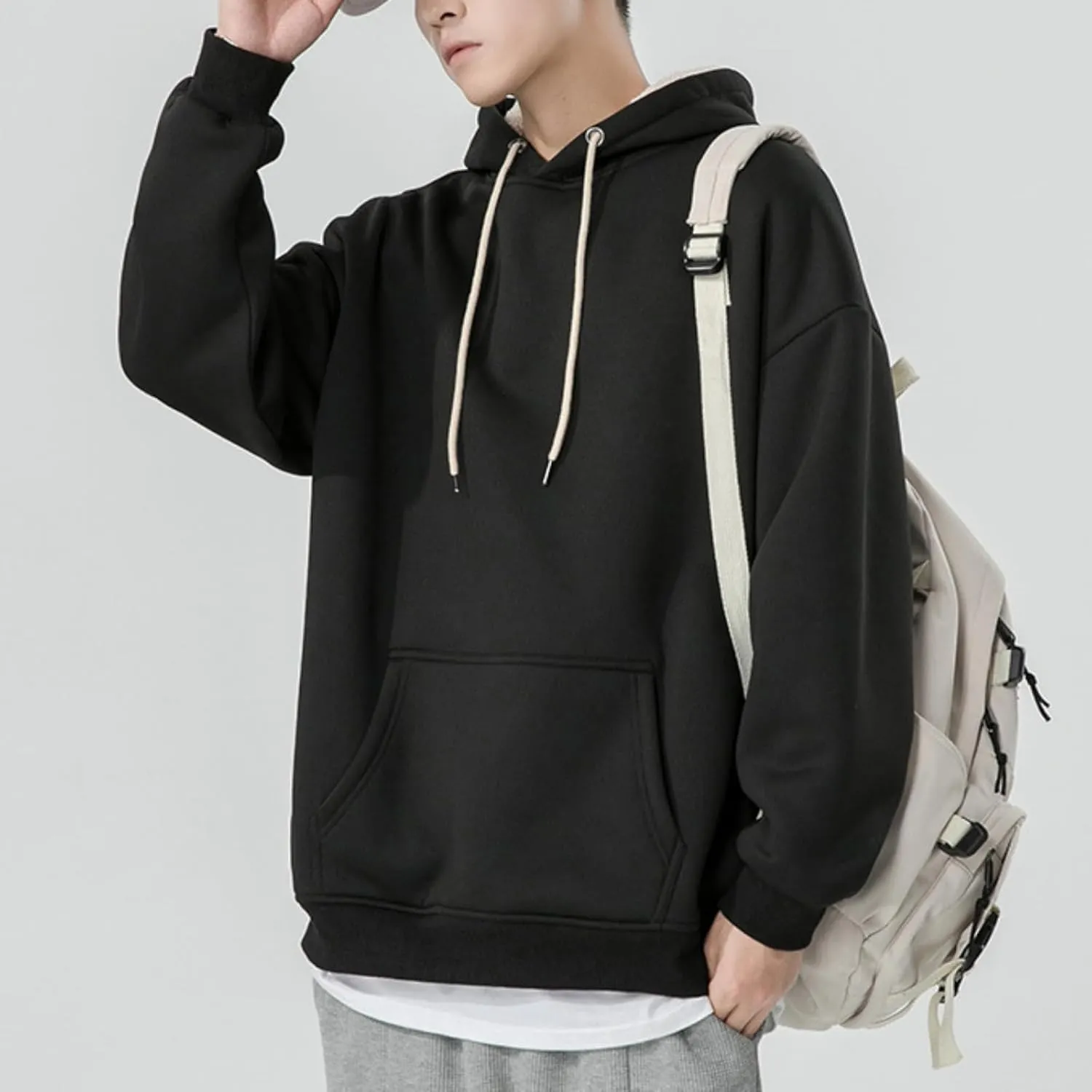 Aobiono Men Women Fleece Sherpa Lined Oversized Hoodie Winter Warm Thermal Fuzzy Pullover Hooded Sweatshirt Fall Thick Comfy