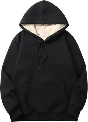 Aobiono Men Women Fleece Sherpa Lined Oversized Hoodie Winter Warm Thermal Fuzzy Pullover Hooded Sweatshirt Fall Thick Comfy