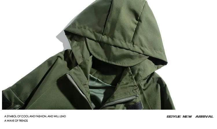Boyue Spring Spring Autumn Leisure Velcro Hooded Jacket Men's Fashion New New Arrival Jacket Japanese Style Handsome