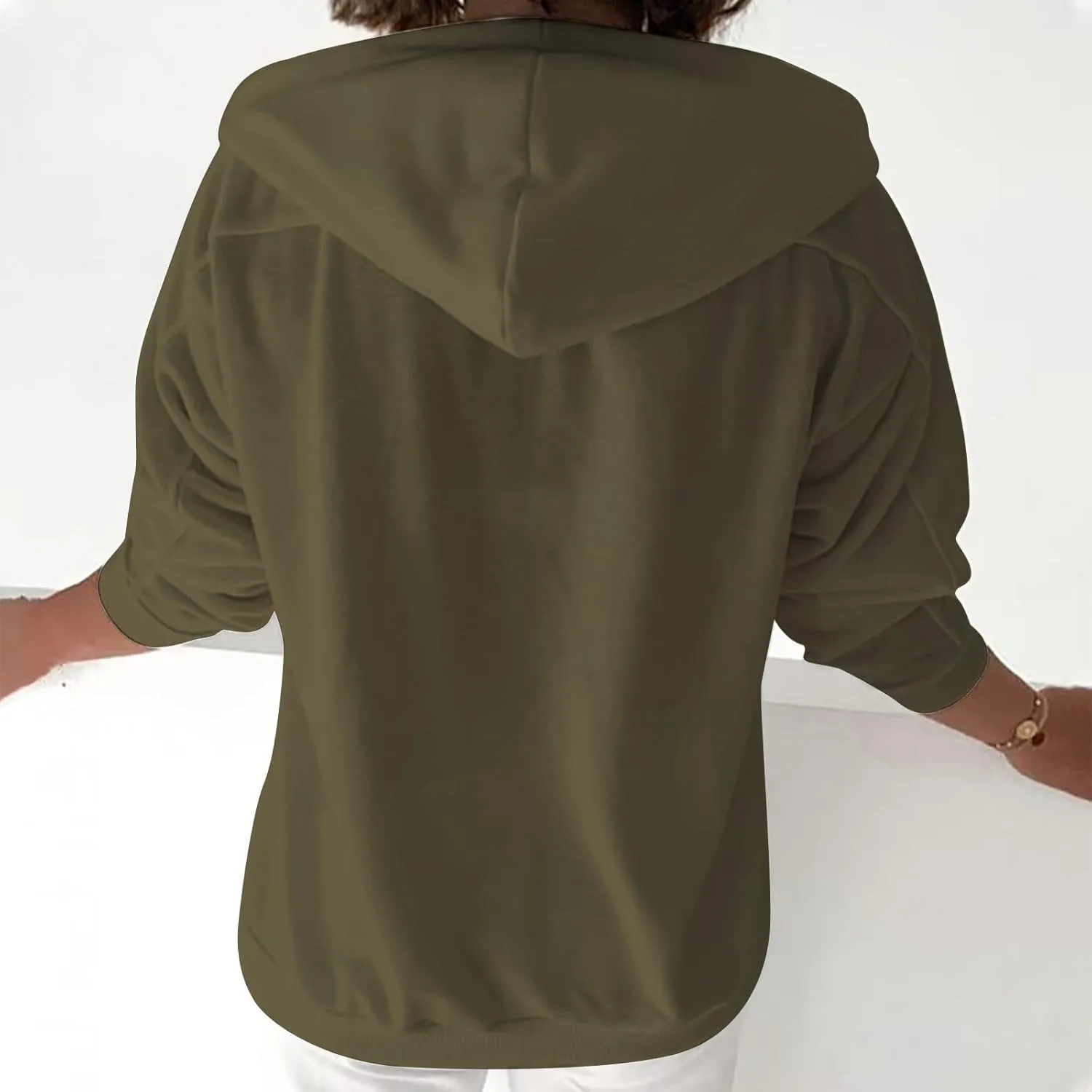 Ceboyel Womens Fashion Hoodies Lace Up V Neck Pullover Tops Long Sleeve Fall Sweatshirt Trendy Teen Girls Outfits 2023
