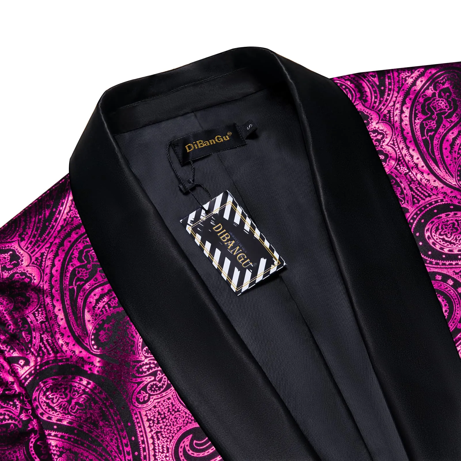 DiBanGu Shawl Collar Suit Byzantine Purple Paisley Silk Mens Slim Fit Business Suit
