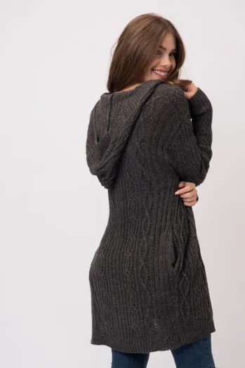Harper Hooded Cardigan Sweater - Available in Mocha