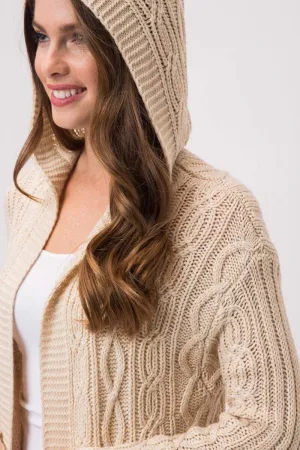 Harper Hooded Cardigan Sweater - Available in Natural