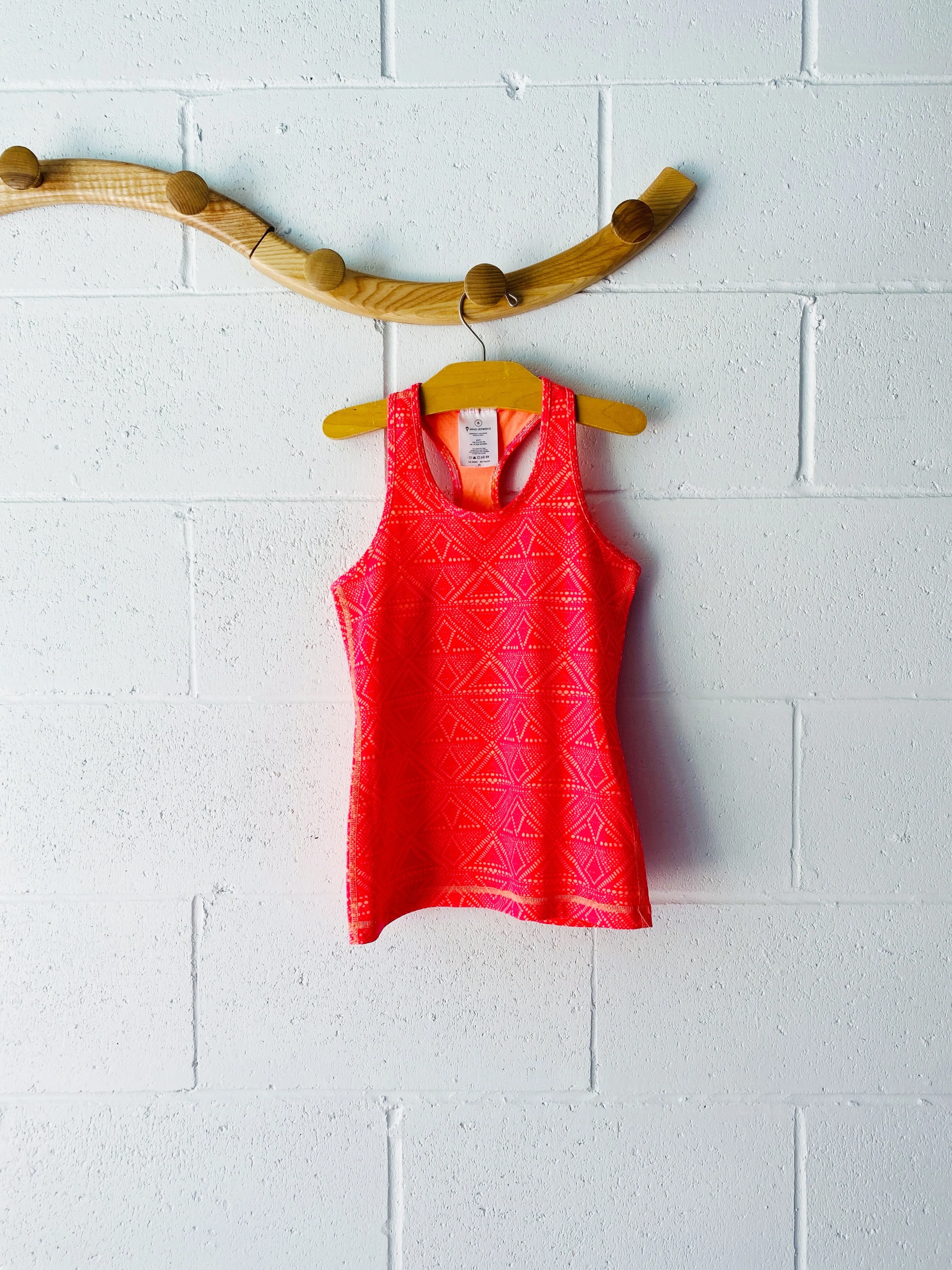ivivva Coral   Peach Patterned Tank, 6 years