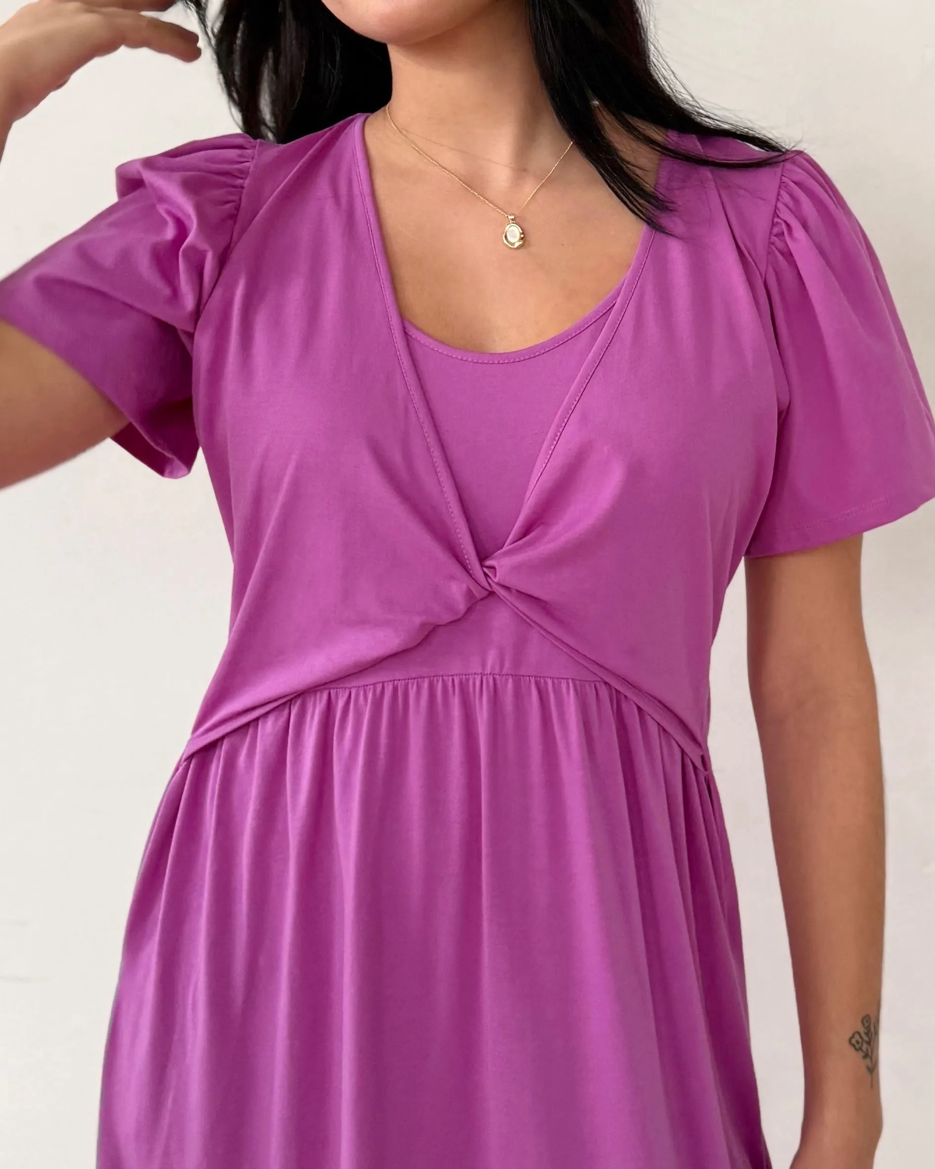 MONICA dress in Magenta Bloom