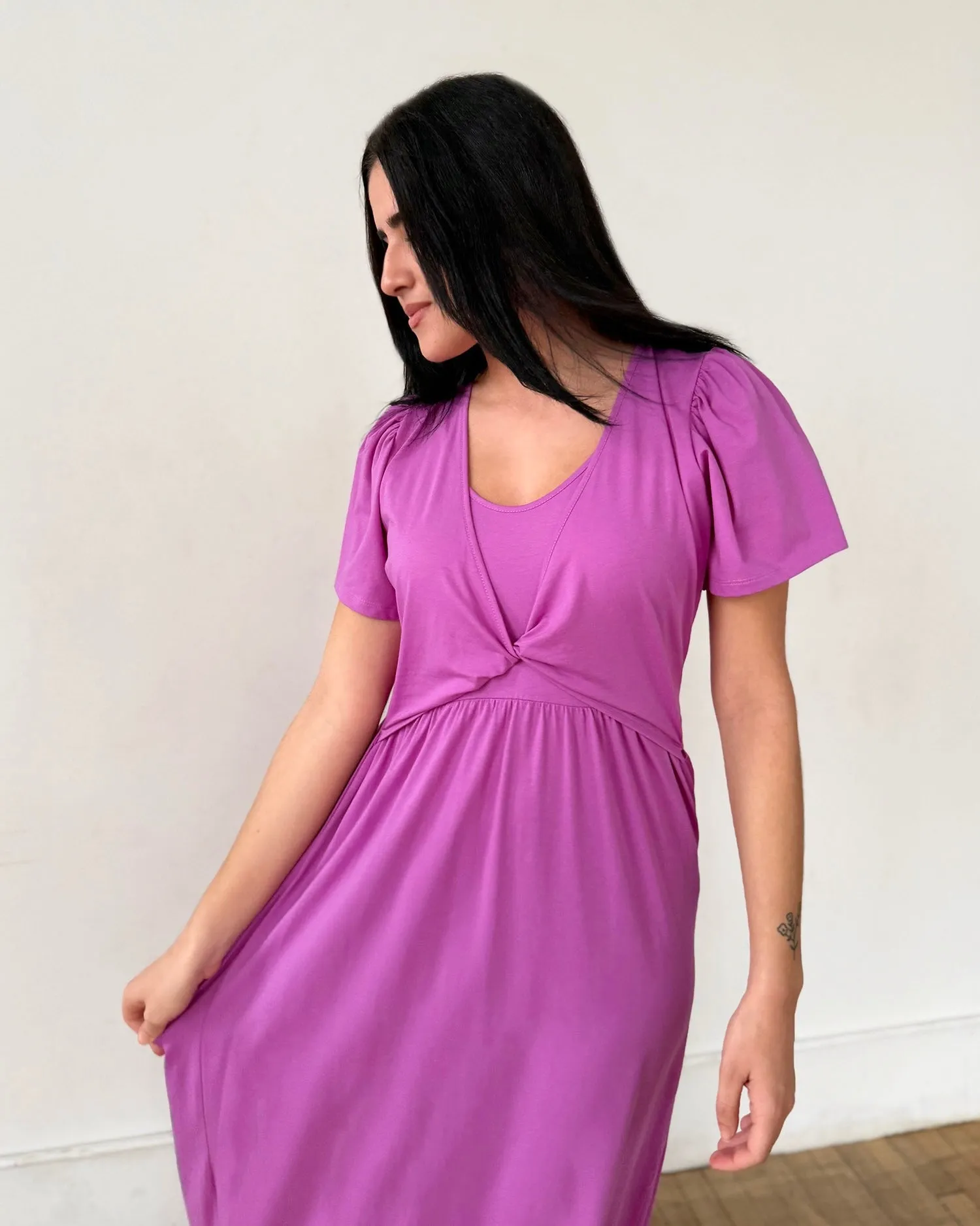MONICA dress in Magenta Bloom