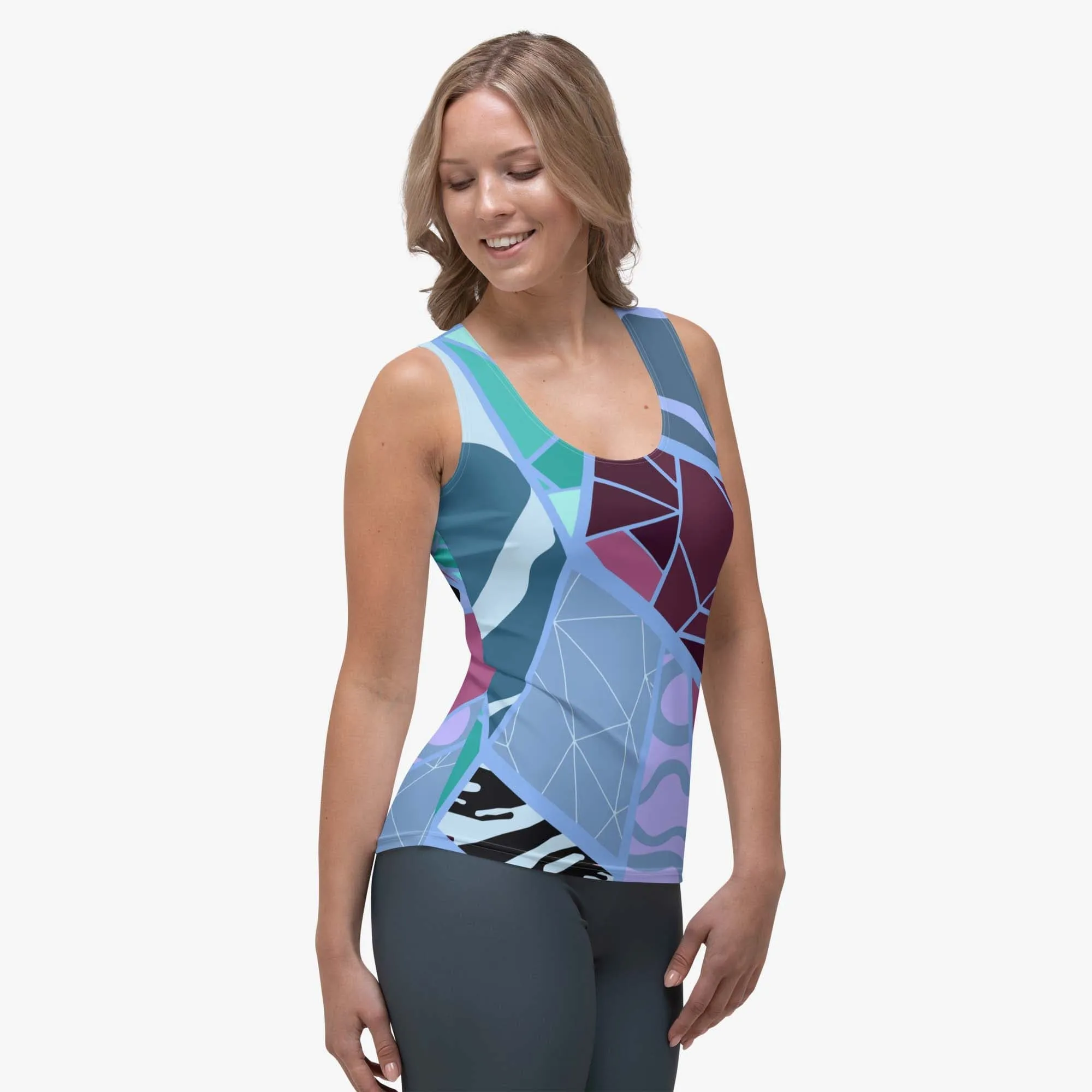 Patterned Flex Vest "Mosaic" Blue/Plum