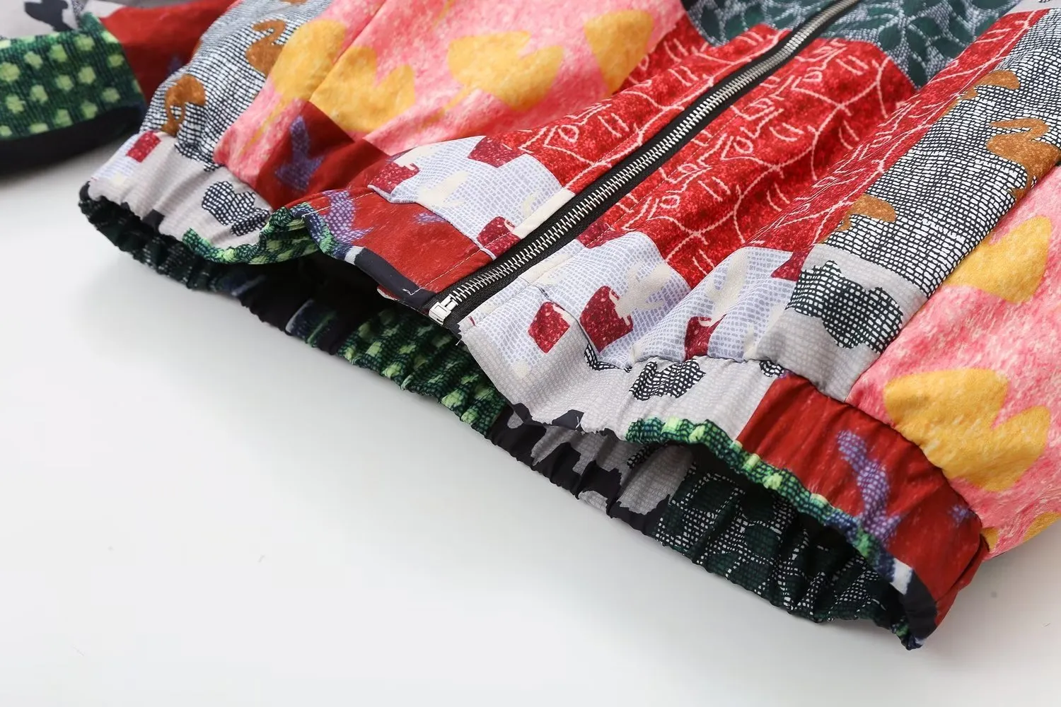 Pre Order:  Multi Pattern Zip-Up Padded Jacket