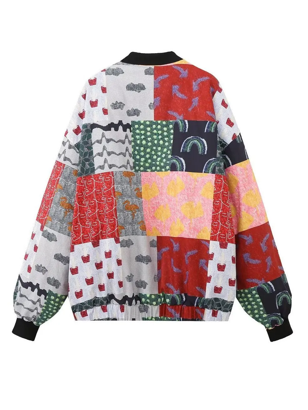 Pre Order:  Multi Pattern Zip-Up Padded Jacket