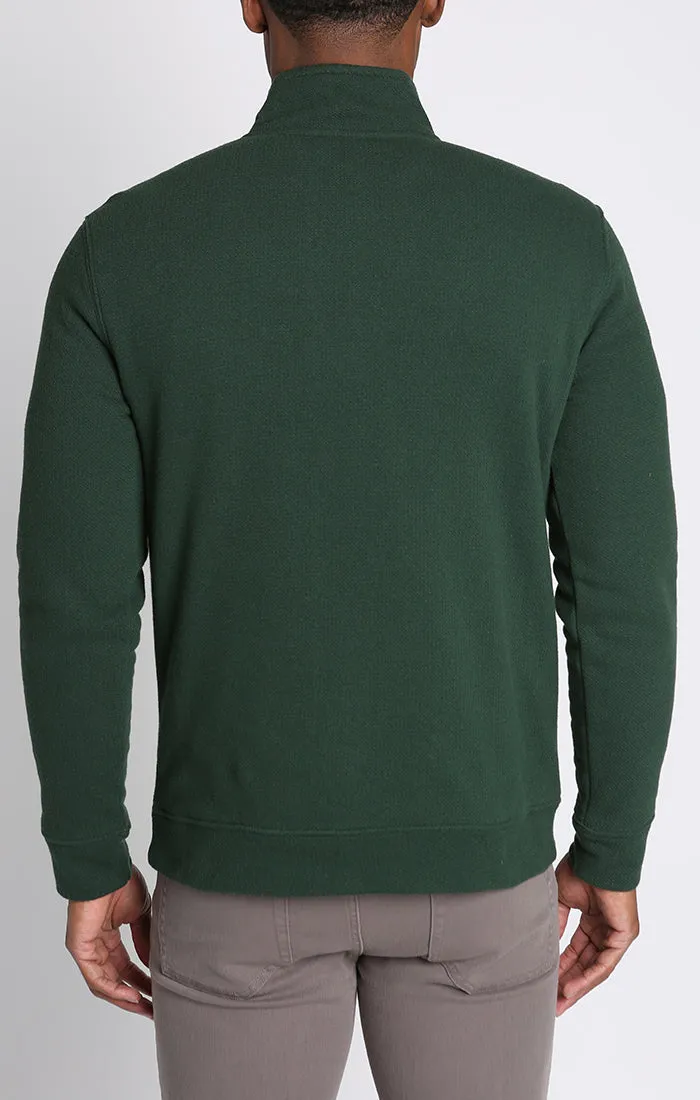 Recycled Jacquard Sherpa Lined Quarter Zip Pullover