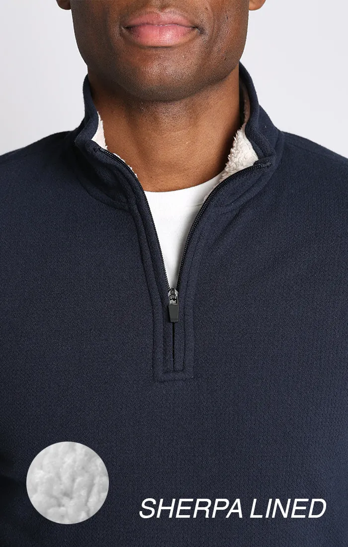 Recycled Jacquard Sherpa Lined Quarter Zip Pullover
