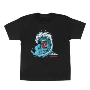 Santa Cruz Youth Screaming Wave Tee - Black