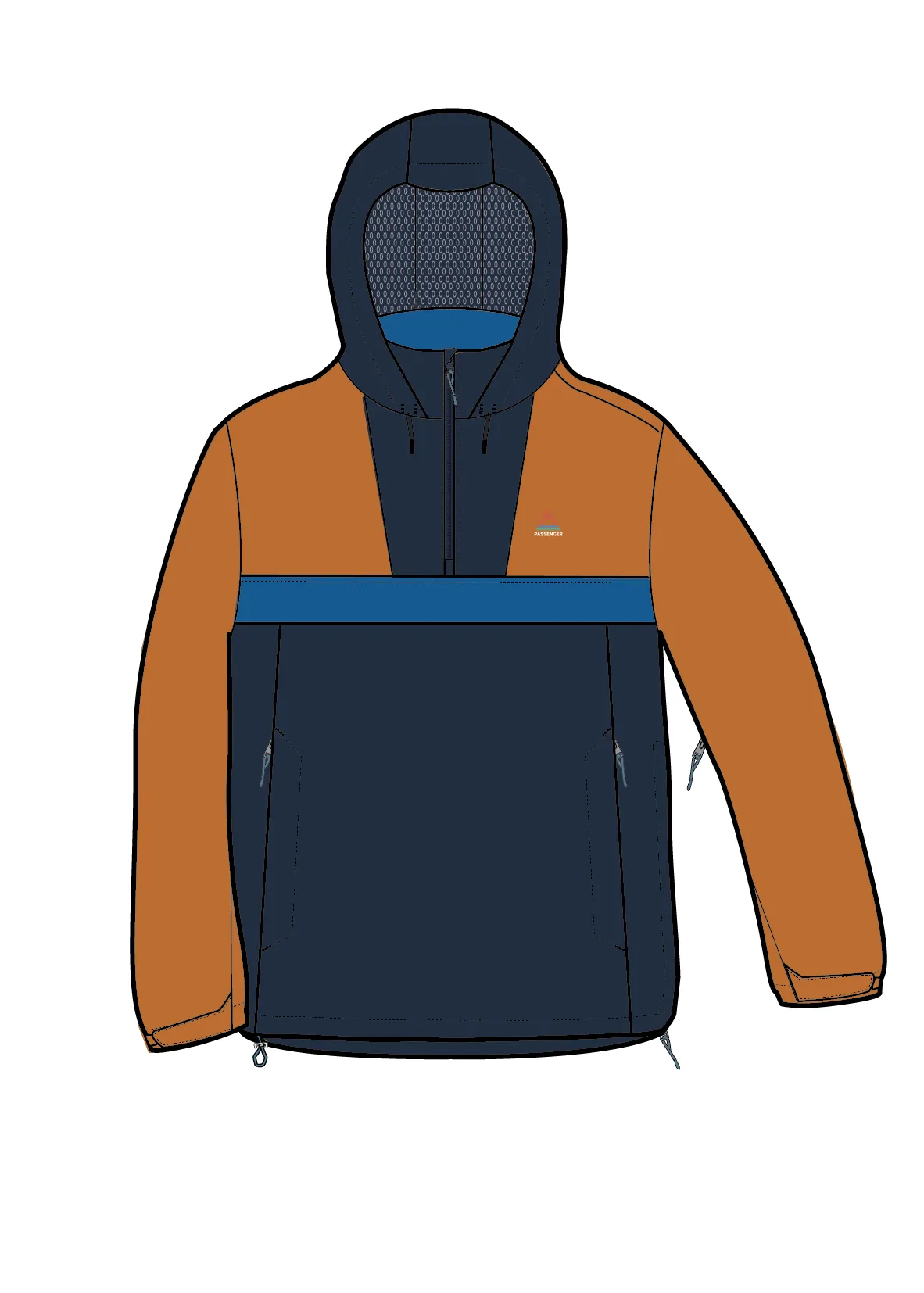 Skyline Recycled Waterproof Anorak - Sunrise Orange