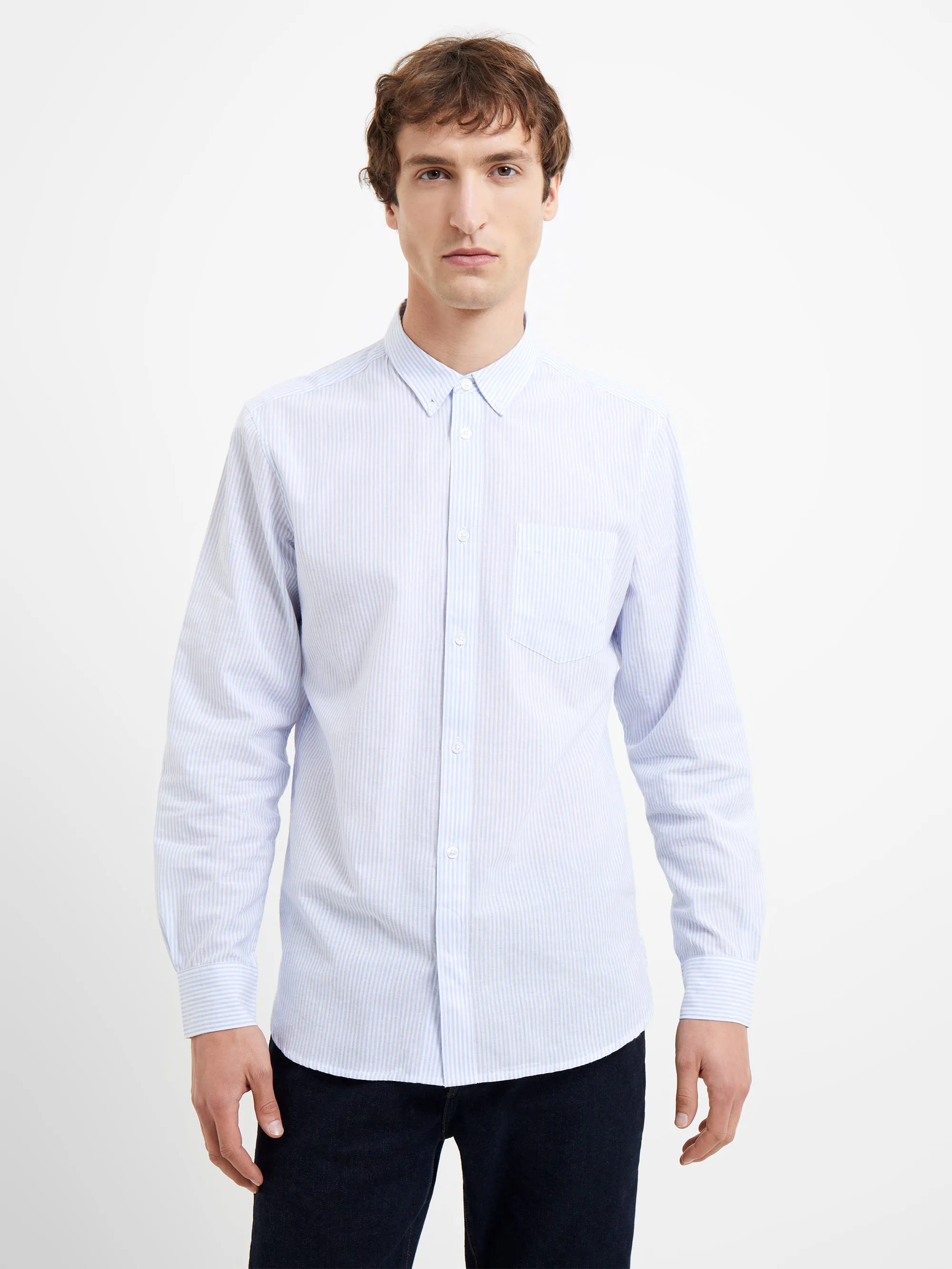 Stripe Pocket Long Sleeve Shirt