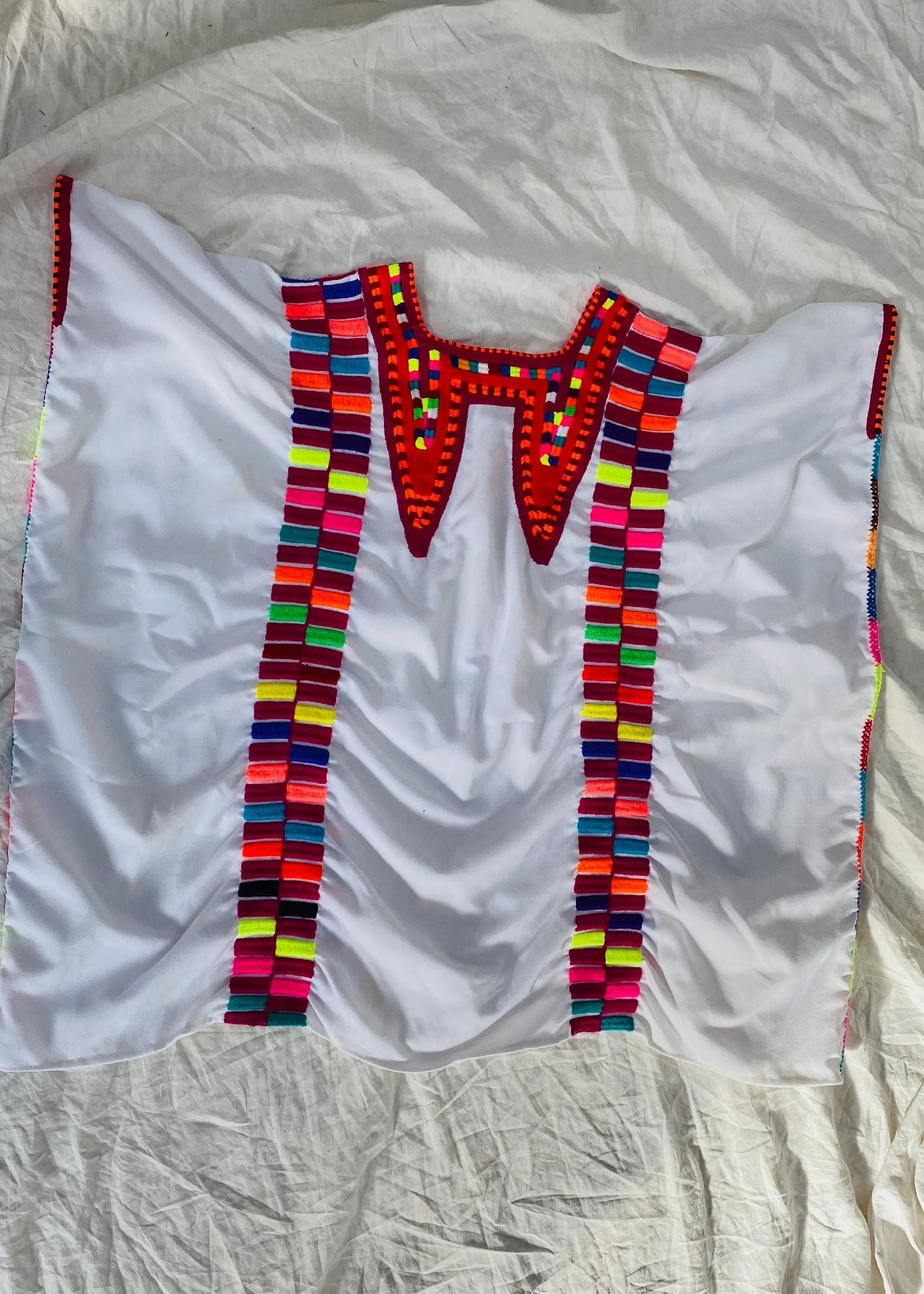 Tenango Mexican Huipil. Vibrant Mayan Textile.