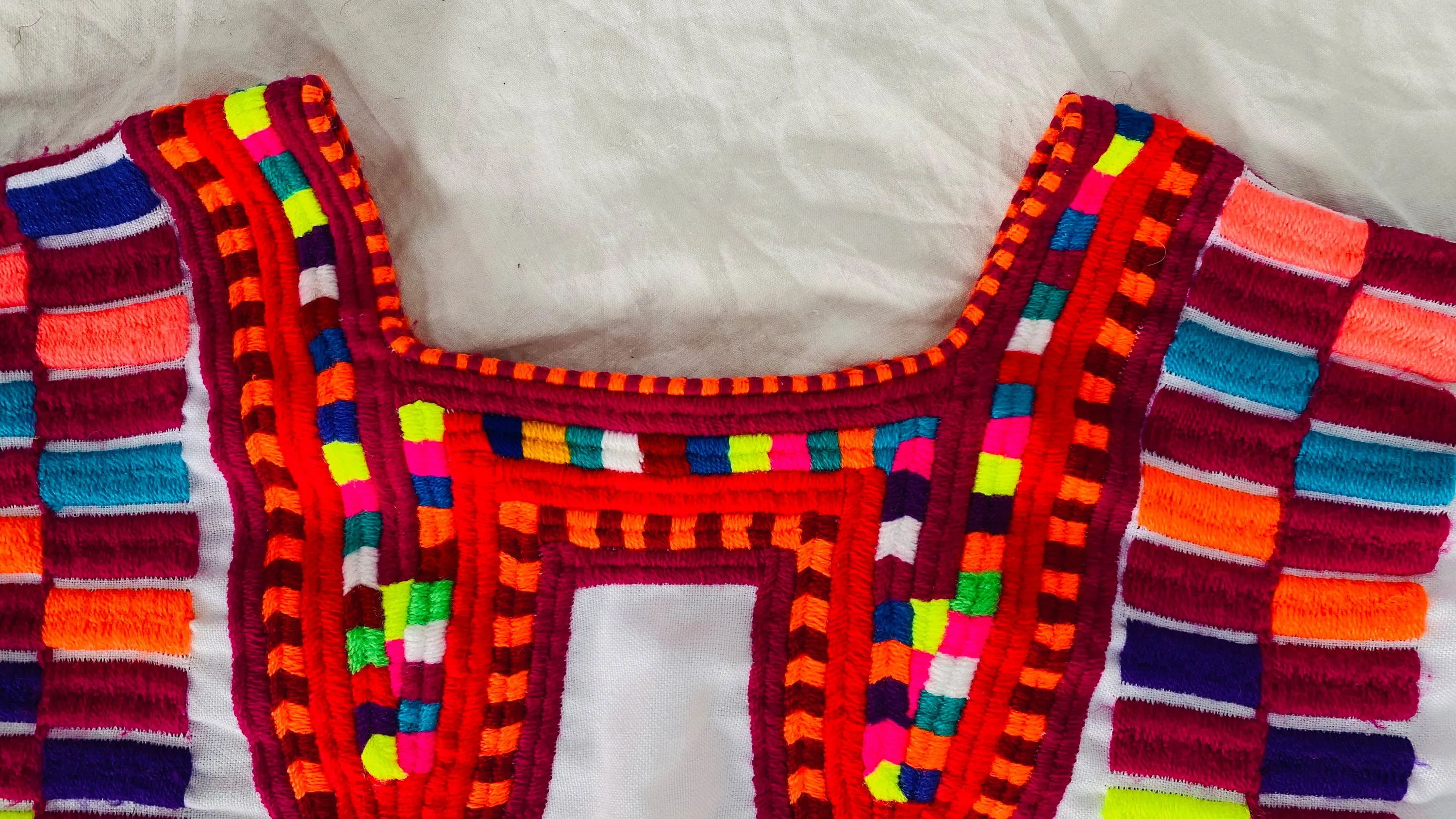 Tenango Mexican Huipil. Vibrant Mayan Textile.