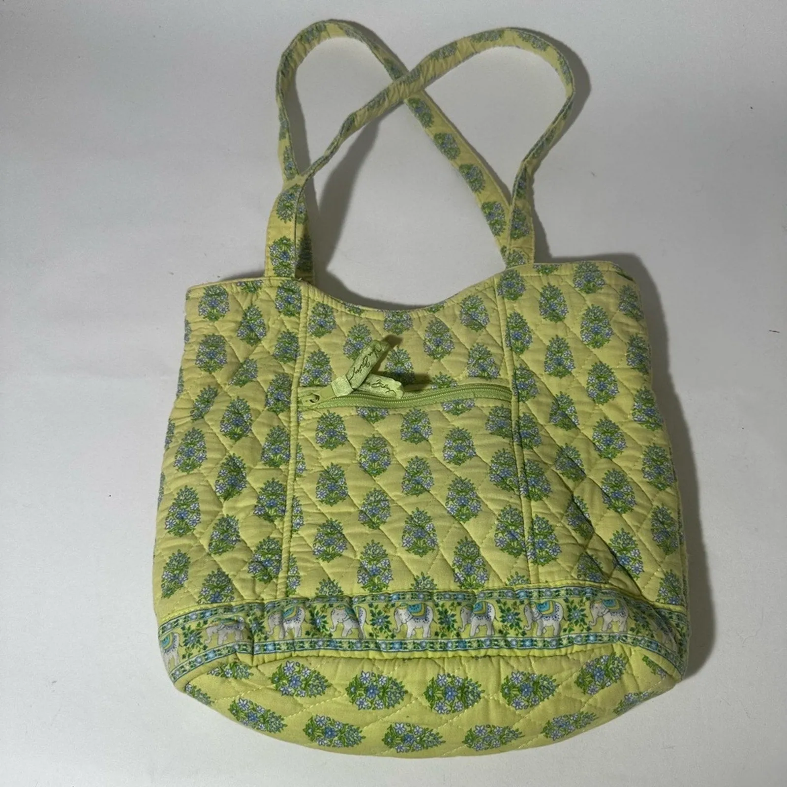 Vibrant Yellow and Green Geometric Tote Bag