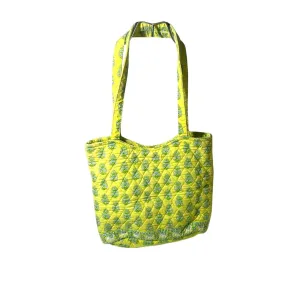 Vibrant Yellow and Green Geometric Tote Bag