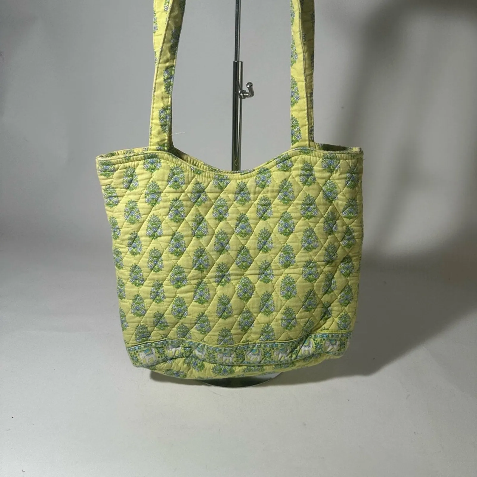 Vibrant Yellow and Green Geometric Tote Bag