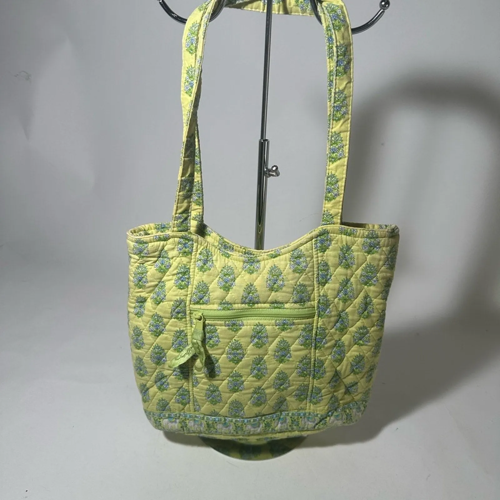 Vibrant Yellow and Green Geometric Tote Bag