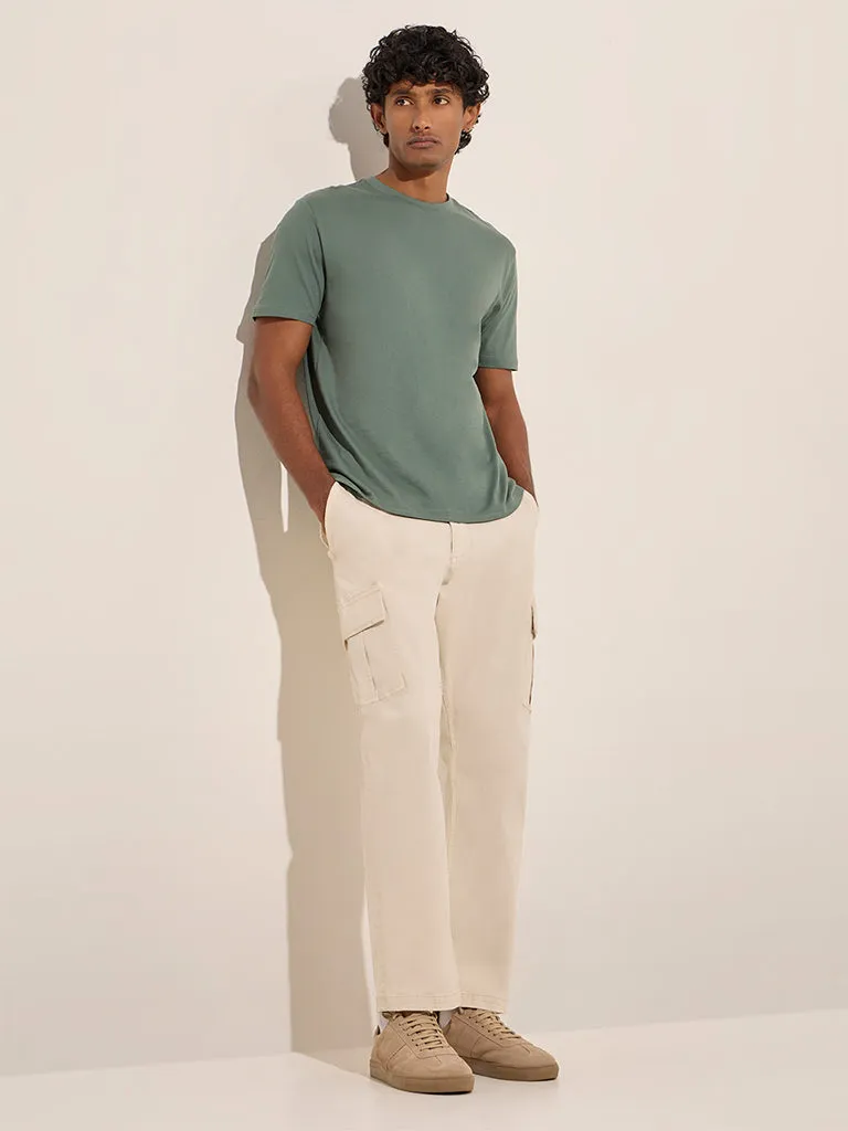 WES Casuals Sage Solid Slim-Fit T-Shirt