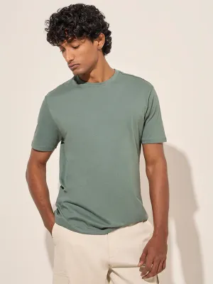 WES Casuals Sage Solid Slim-Fit T-Shirt
