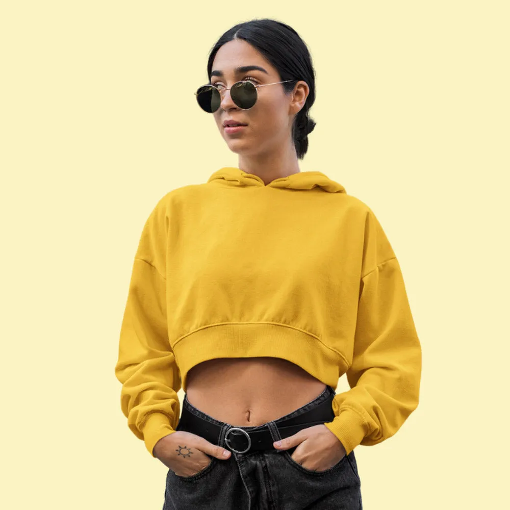 Yellow Crop Hoodie
